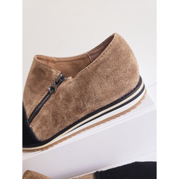 ALL BLACK Footwear Cap Toe Pony Hair Suede Leather Zip Lug Loafer Shoes 39 8.5 - Picture 5 of 14